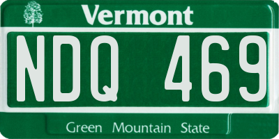 VT license plate NDQ469