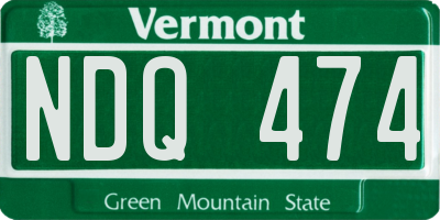 VT license plate NDQ474