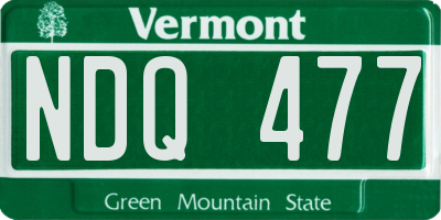 VT license plate NDQ477