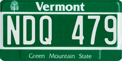VT license plate NDQ479