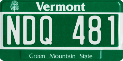 VT license plate NDQ481
