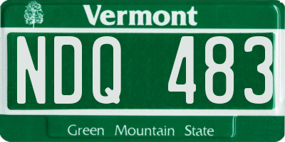 VT license plate NDQ483