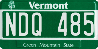 VT license plate NDQ485