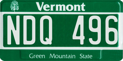 VT license plate NDQ496