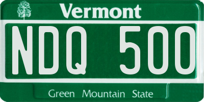 VT license plate NDQ500