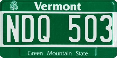 VT license plate NDQ503