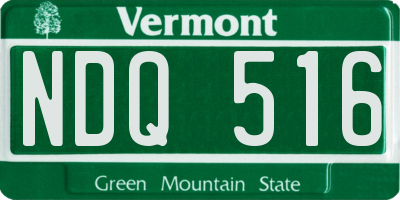 VT license plate NDQ516