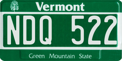 VT license plate NDQ522