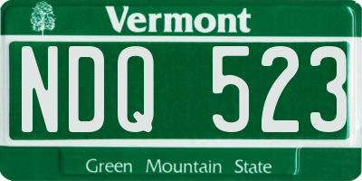 VT license plate NDQ523