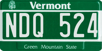 VT license plate NDQ524