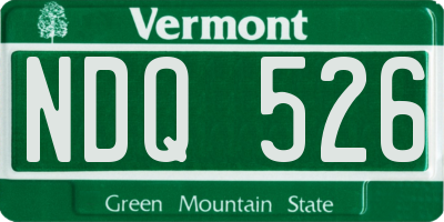 VT license plate NDQ526