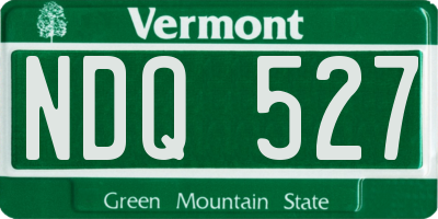 VT license plate NDQ527