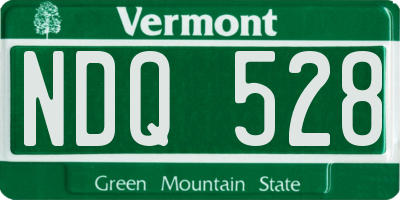 VT license plate NDQ528