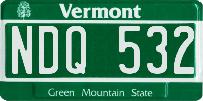 VT license plate NDQ532