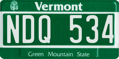 VT license plate NDQ534