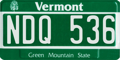 VT license plate NDQ536