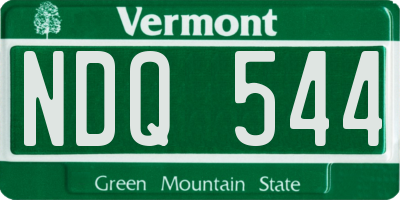 VT license plate NDQ544