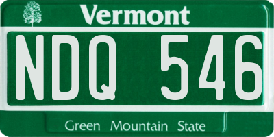 VT license plate NDQ546