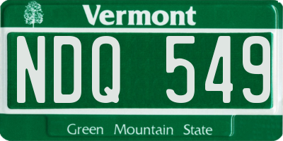 VT license plate NDQ549
