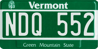VT license plate NDQ552