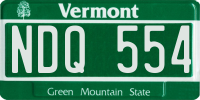 VT license plate NDQ554