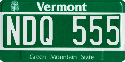 VT license plate NDQ555