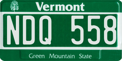 VT license plate NDQ558