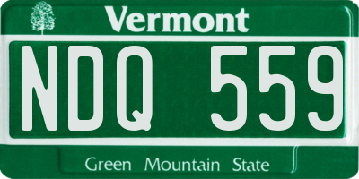 VT license plate NDQ559