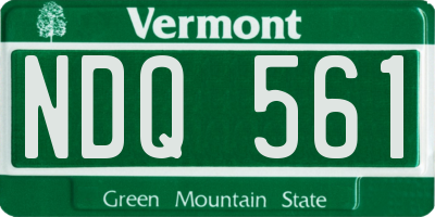 VT license plate NDQ561