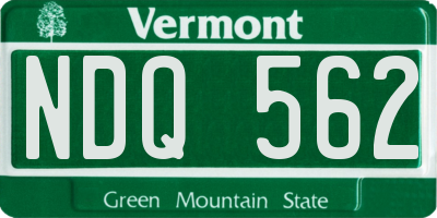 VT license plate NDQ562