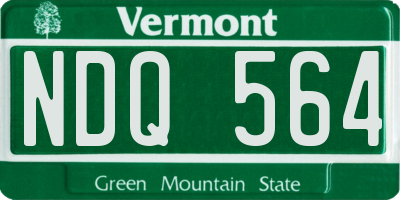 VT license plate NDQ564
