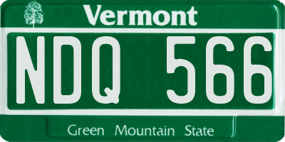 VT license plate NDQ566