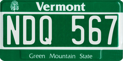 VT license plate NDQ567