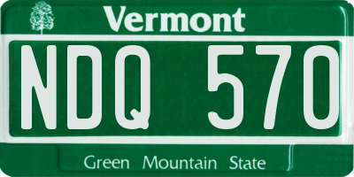 VT license plate NDQ570