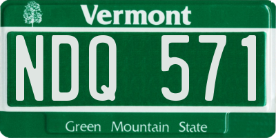 VT license plate NDQ571