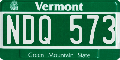 VT license plate NDQ573