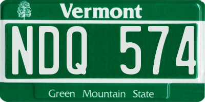 VT license plate NDQ574