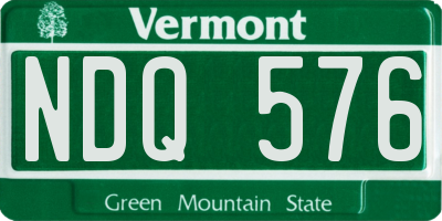 VT license plate NDQ576