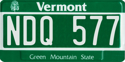 VT license plate NDQ577