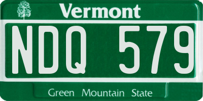 VT license plate NDQ579