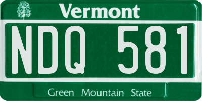 VT license plate NDQ581