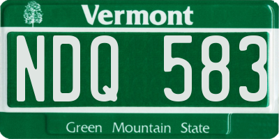 VT license plate NDQ583