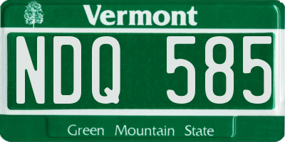 VT license plate NDQ585