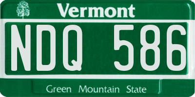 VT license plate NDQ586