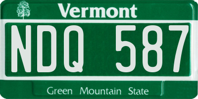 VT license plate NDQ587