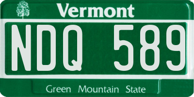 VT license plate NDQ589