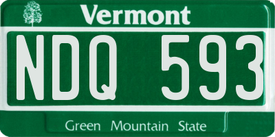 VT license plate NDQ593