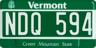 VT license plate NDQ594