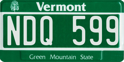 VT license plate NDQ599