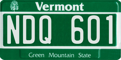 VT license plate NDQ601